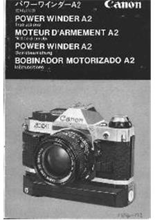 Canon PowerWinder manual. Camera Instructions.